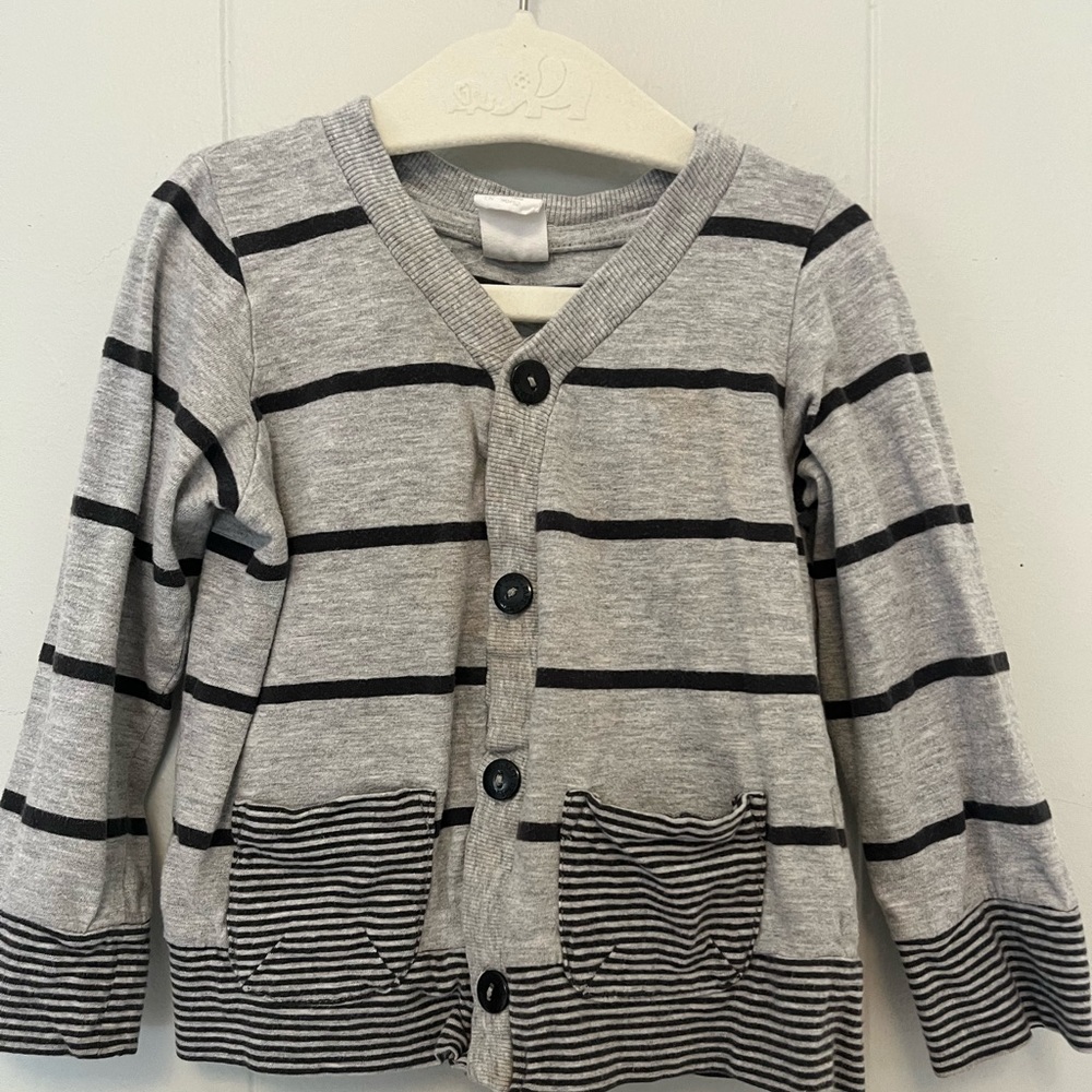 Gray striped H&M cardigan